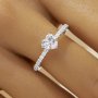 Dainty Heart Simulated Diamond Ring With 6MM Heart White Cubic Zirconia,Solid 925 Sterling Silver Ring,Dainty Pave CZ Stone Heart Ring 6270045