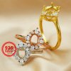 5x7MM Keepsake Breast Milk Resin Oval Prong Ring Settings Art Deco Solid 925 Sterling Silver Rose Gold Plated Ring Supplies 1224119