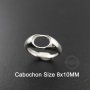 1Pcs 8X10MM Oval Bezel 925 Sterling Silver Ring Setting Bezel Basic Ring Size Diameter 17MM DIY Adjustable Ring Setting 1222009