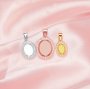 Keepsake Breast Milk Resin Halo Oval Bezel Pendant Blank Settings,Solid Back Solid 14K 18K Gold Pendant Charm,DIY Pendant Supplies 1421235