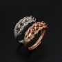 3x4MM Oval Prong Ring Settings 5 Stones Rose Gold Plated Solid 925 Sterling Silver Adjustable Ring Bezel for Gemstone 1224092