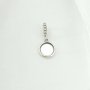 Keepsake Breast Milk Resin Charm Bezel Thick Bracelet Connector Antiqued Solid 925 Sterling Silver 9MM Round Tray for Resin 4.5MM Hole1431099