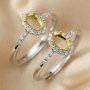 1Pcs 4x6MM Solid 925 Sterling Silver Oval Gold Plated Prong Bezel DIY Adjustable Ring Settings for Gemstone Moissanite 1222023