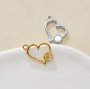 Keepsake Breastmilk Stainless Steel Round Bezel Pendant Settings, Heart Gold Plated 304L Charm,0.5MM Deep DIY Supplies 1411356