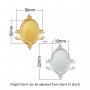 Keepsake Breastmilk Stainless Steel Oval Bezel Adjustable Ring Settings, Gold Plated 304L Ring,0.5MM Deep DIY Ring Supplies 1224208