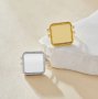 Keepsake Breastmilk Stainless Steel Square Bezel Adjustable Ring Settings, Gold Plated 304L Ring,0.5MM Deep DIY Ring Supplies 1294774