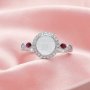 8MM Keepsake Breast Milk Resin Round Ring Settings,Solid Back 925 Sterling Silver Rose Gold Plated Birthstone Ring,Pave CZ Stone Ring,DIY Ring Supplies 1212096