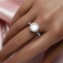 8MM Keepsake Breast Milk Resin Round Ring Settings,Solid Back 925 Sterling Silver Rose Gold Plated Birthstone Ring,Pave CZ Stone Ring,DIY Ring Supplies 1212096