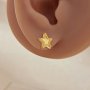 Keepsake Breastmilk Stainless Steel Star Bezel Earrings Settings, Gold Plated 304L Studs Earrings,0.5MM Deep DIY Supplies 1706159