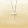 Minimalist Cross Pendant Necklace,Solid 925 Sterling Silver Pendant Necklace,Simple Cross Necklace 16''+2'' 6190102