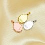 Keepsake Breast Milk Oval Solid Back Pendant Bezel Settings,Solid 925 Sterling Silver Rose Gold Plated Pendant,DIY Memory Jewelry Supplies 1421218