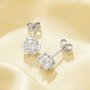 Minimalist Round Simulated Diamond Studs Earrings With 6MM Round White Cubic Zirconia,Solid 925 Sterling Silver Earring,Simple Round Studs Earrings 6310094