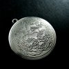 5pcs 32MM vintage style antiqued silver bird flower engraved round photo locket pendant charm DIY supplies 1113016