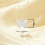 1PCS Minimalist Butterfly Pendant Necklace,Plain Solid 925 Sterling Silver Necklace,No Plating Simple Butterfly Necklace Chain 16''+2'' 6190087