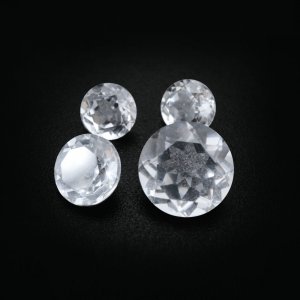 1Pcs Round White Crystal Quartz Natural Faceted Cut Loose Gemstone Semi Precious Stone DIY Jewelry Supplies 4110176