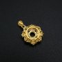 5MM Round Prong Pendant Settings Gold Plated Solid 925 Sterling Silver Vintage Style Charm Bezel for Gemstone 1411283