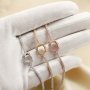 8x10MM Oval Prongs Bracelet Bezel Settings,Tennis Chain Rose Gold Plated Solid 925 Sterling Silver Bracelet Supplies 1900273