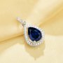 Pear Simulated Sapphire Pendant 6x8MM Pear,Solid 925 Sterling Silver Pendant Charm,Pave CZ Stone Pear Pendant 6130042