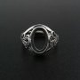 1Pcs 8x12MM Oval Ring Settings Adjustable for Cabochon Stone Antiqued Style Solid 925 Sterling Silver DIY Bezel Tray Supplies 1223110