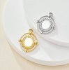 Keepsake Breastmilk Stainless Steel Oval Bezel Pendant Settings, Gold Plated 304L Charm,0.5MM Deep DIY Supplies 1411358