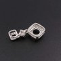 1Pcs 5-8MM Round Bezel 4 Prong Halo Pave Head Solid 925 Sterling Silver DIY Pendant Settings for Gems Moissanite Stone 1411244