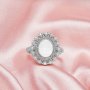 8x10MM Keepsake Breast Milk Resin Halo Oval Bezel Ring Settings,Solid 925 Sterling Silver Ring,Vintage Styles Ring,DIY Ring Supplies 1222121