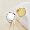 Keepsake Breastmilk Stainless Steel Square Bezel Adjustable Ring Settings,Minimalist Gold Plated 304L Ring,0.5MM Deep DIY Ring Supplies 1294778