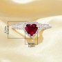 Dainty Halo Heart Simulated Ruby Ring With 6MM Heart Ruby,Solid 925 Sterling Silver Ring,July Birthstone Ring,Pave CZ Stone Ring 6270048