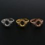 6x8MM Oval Prong Ring Settings Rose Gold Plated Solid 925 Sterling Silver Adjustable Ring Bezel for Gemstone 1224096