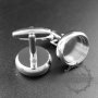 10Pcs 16MM Round Bezel 5MM Depth Silver Floating Cufflinks Tray 1500150-3