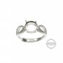 1Pcs 4-12MM Round Angel Wing Cz Stone Prong Setting 925 Sterling Silver Bezel Tray Adjustable Ring Settings 1214013