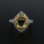 7x9MM Oval Prong Ring Settings Vintage Style Gold Plated Solid 925 Sterling Silver Adjustable Ring Bezel for Gemstone 1222048