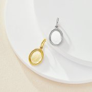 Keepsake Breastmilk Stainless Steel Oval Bezel Pendant Settings,Minimalist Gold Plated 304L Charm,0.5MM Deep DIY Supplies 1421219