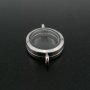 1Pcs 26x39x8MM Silver Oval Glass Locket with Two Loops Pendant Charm DIY Supplies 1122011