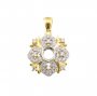 5MM Round Prong Pendant Settings Gold Plated Solid 925 Sterling Silver Vintage Style Charm Bezel for Gemstone 1411283