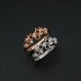 1Pcs 3MM Round Prong Ring Settings Blank 5 Stones Adjustable Rose Gold Plated Solid 925 Sterling Silver DIY Bezel Tray for Gemstone 1210075