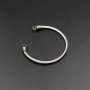 1Pcs 60MM Diameter 3MM Thick Twisted Stainless Steel Open Adjustable DIY Bangle Bracelet Cuff with 2 Loops Supplies 1900190