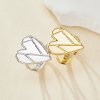 Keepsake Breastmilk Stainless Steel Heart Bezel Adjustable Ring Settings,Big Gold Plated 304L Ring,0.5MM Deep DIY Ring Supplies 1294768