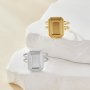 Keepsake Breastmilk Stainless Steel Rectangle Bezel Adjustable Ring Settings, Gold Plated 304L Ring,0.5MM Deep DIY Ring Supplies 1294775