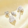 Minimalist Heart Simulated Diamond Studs Earrings With 6MM Heart Cubic Zirconia,Solid 925 Sterling Silver Earring,Simple CZ Stone Heart Earrings 6370018