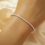 1PCS Minimalist Thick Rope Chain Bracelet,Solid 925 Sterling Silver Bracelet,Simple Bracelet With Chain 6.8''+1.6'' 6490075