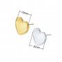 Keepsake Breastmilk Stainless Steel Heart Bezel Earrings Settings, Gold Plated 304L Studs Earrings,0.5MM Deep DIY Supplies 1706158