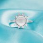 Keepsake Breast Milk Resin Round Bezel Ring Blank Settings,Halo Solid 925 Sterling Silver Color CZ Birthstone Ring 1212105