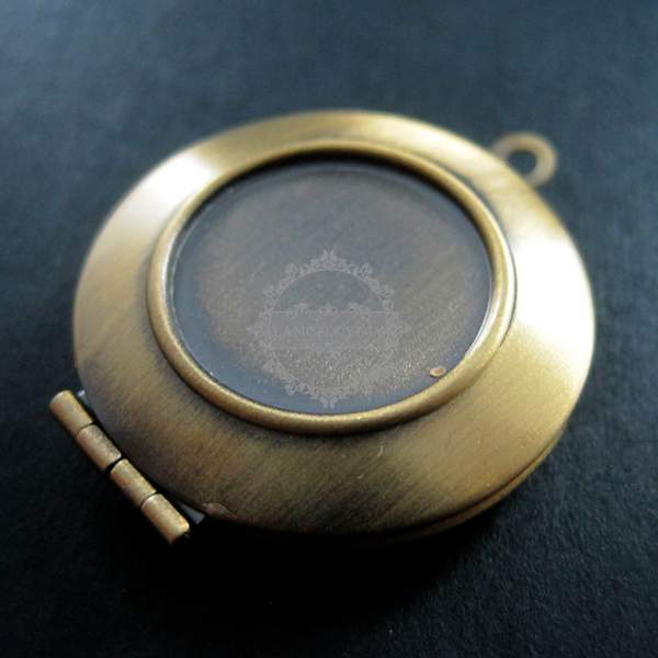 5pcs 16mm setting simple round bronze brass antiqued photo locket pendant charm DIY supplies findings 1111042 - Click Image to Close