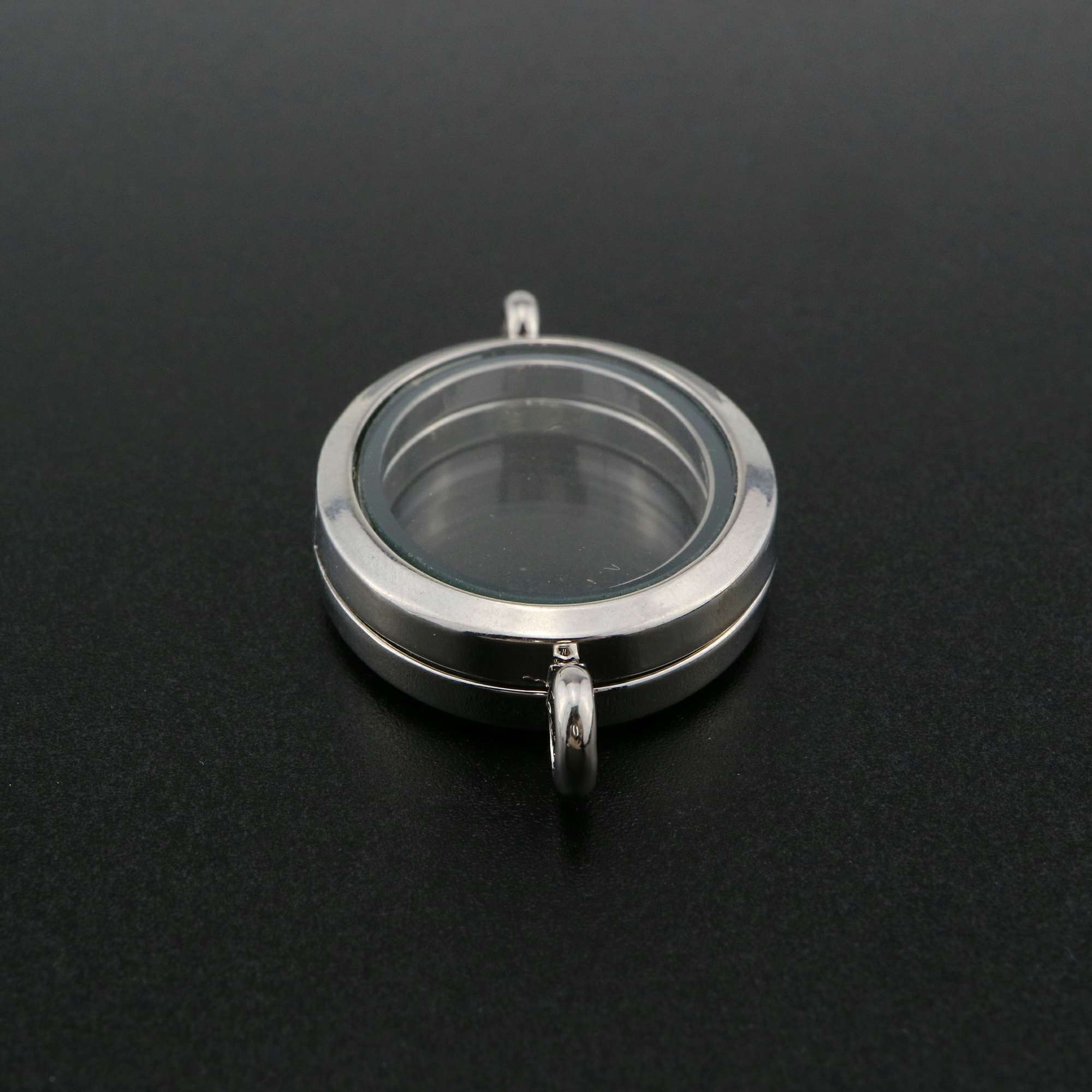 1Pcs 26x39x8MM Silver Oval Glass Locket with Two Loops Pendant Charm DIY Supplies 1122011 - Click Image to Close