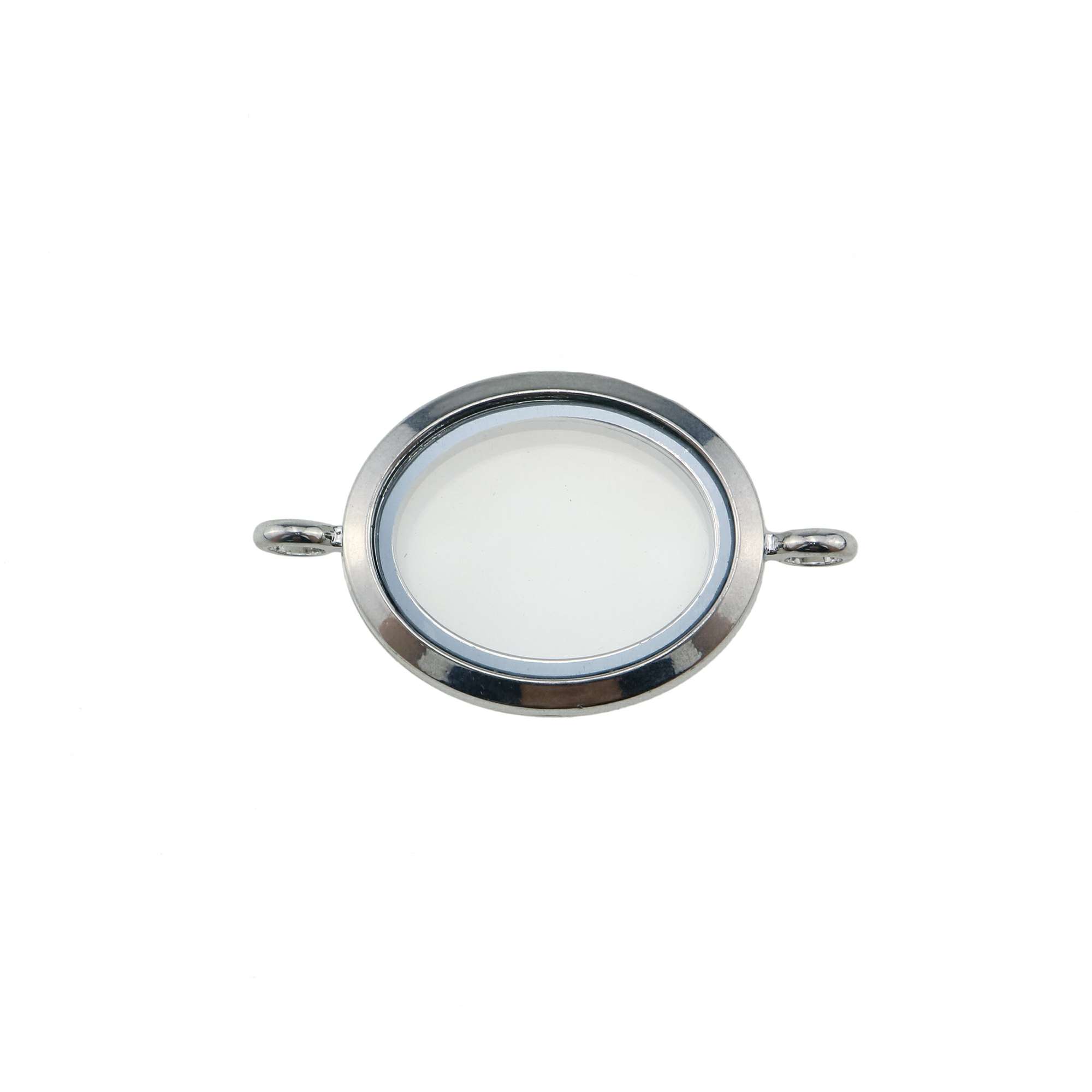 1Pcs 26x39x8MM Silver Oval Glass Locket with Two Loops Pendant Charm DIY Supplies 1122011 - Click Image to Close