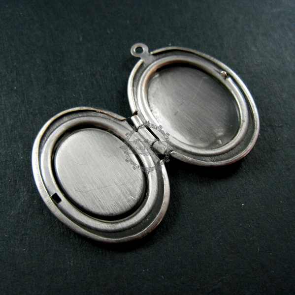 5pcs 13x18mm oval bezel tray setting vintage antiqued brass silver photo locket pendant charm DIY supplies 1123012 - Click Image to Close