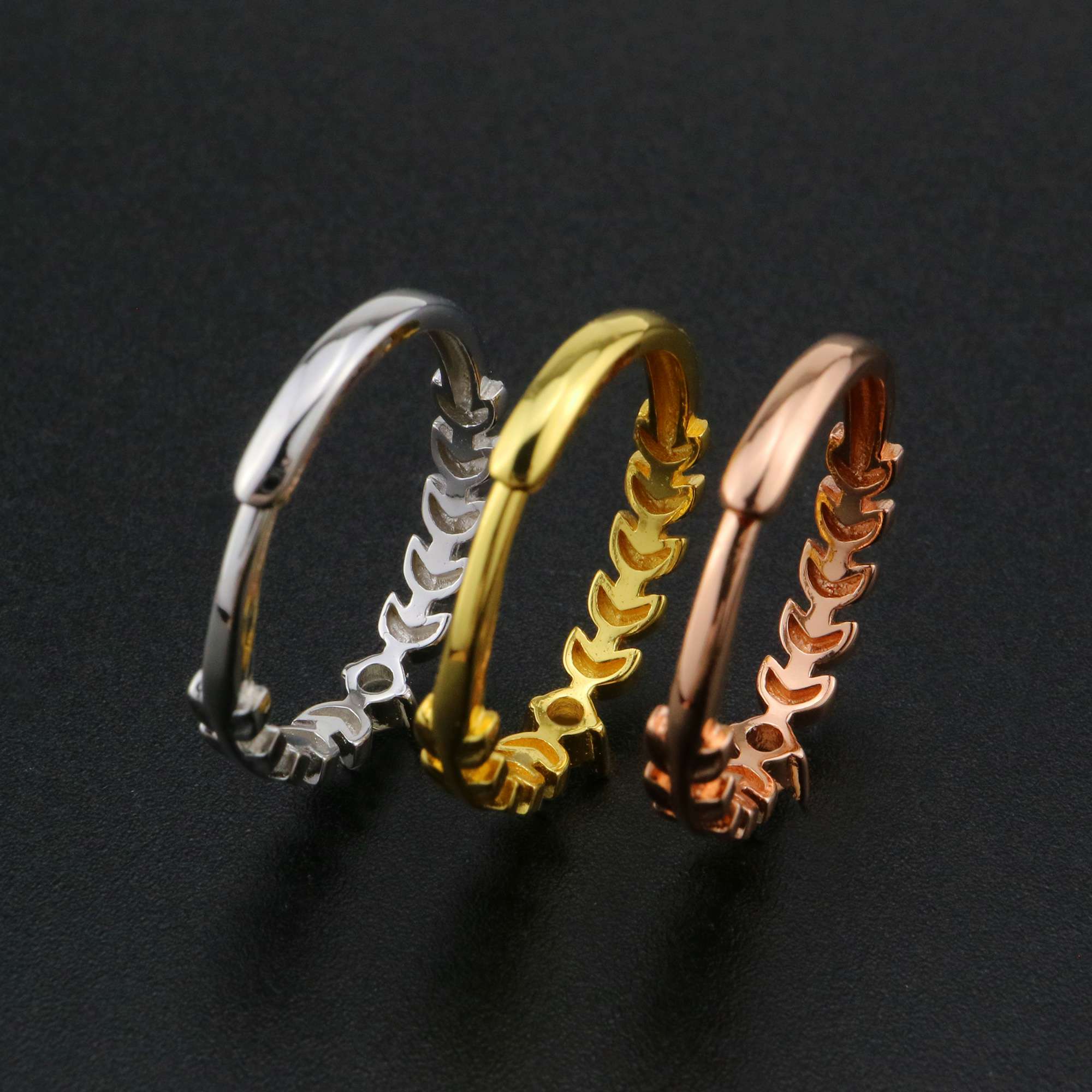 3MM Round Prong Ring Settings Stackable Tree Leaf Solid 925 Sterling Silver Rose Gold Plated DIY Adjustable Ring Bezel for Gemstone 1210091 - Click Image to Close