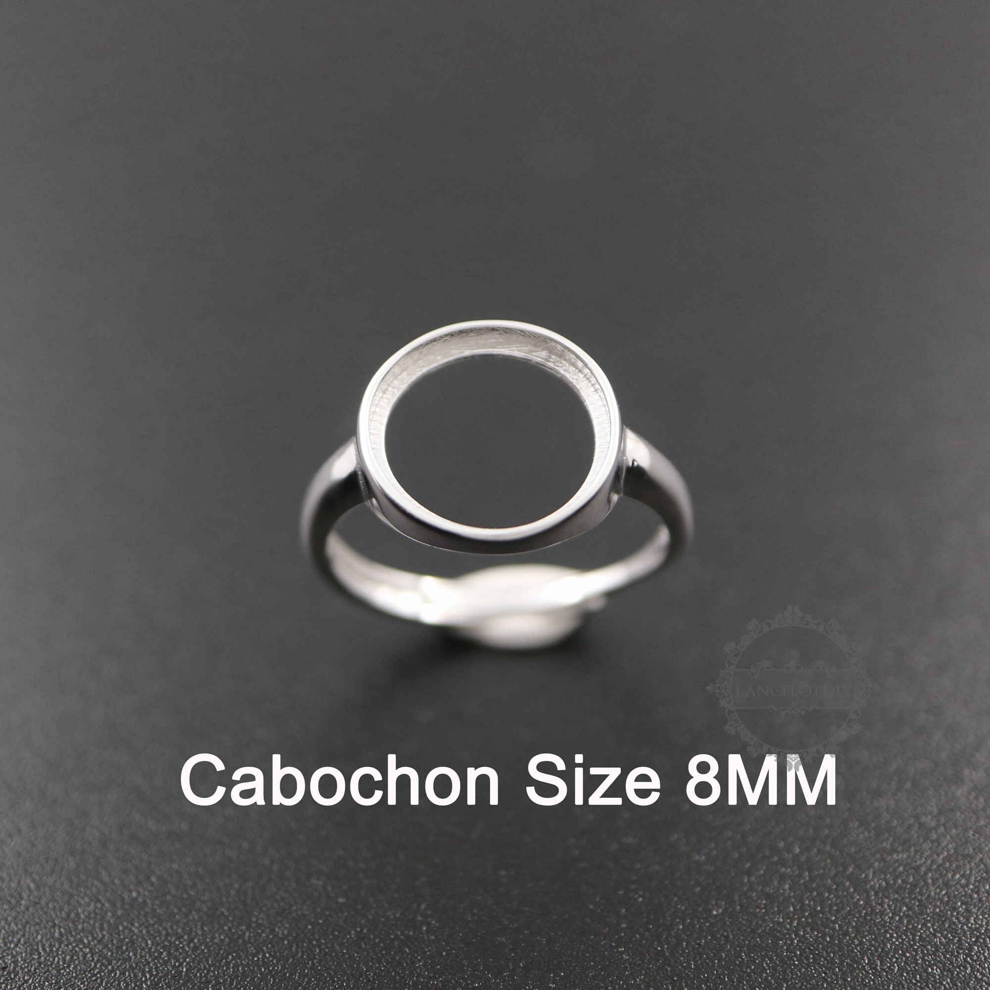 1pcs 8mm Round Bezel 925 Sterling Silver Ring Setting Bezel Basic Ring 