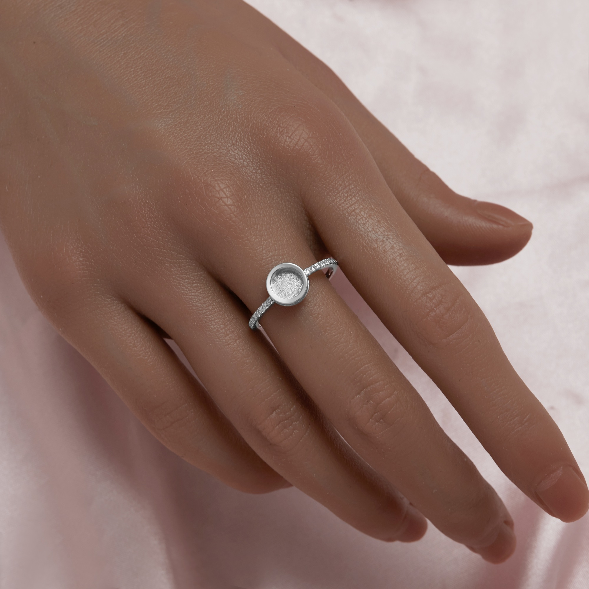 Keepsake Breast Milk Resin Round Bezel Ring Settings,Solid 925 Sterling Silver Ring,Stackale Ring,DIY Ring Supplies For Gemstone 1212113 - Click Image to Close